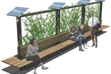 Banc solaire avec recharge électrique
